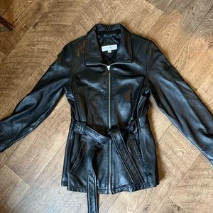 Valerie Stevens petite lamb skin coat 100% leather
